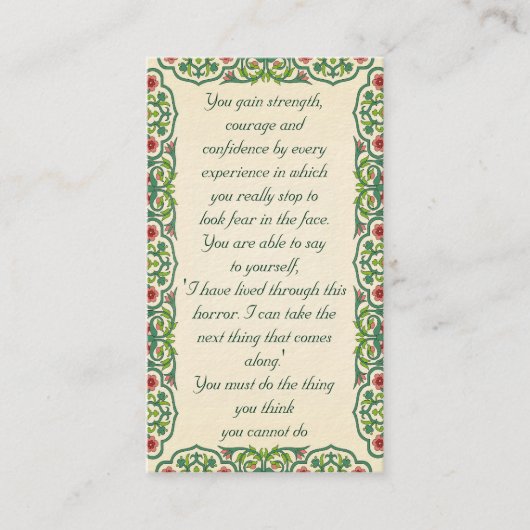 強さ、勇気および自信を得ます 名刺 (正面)