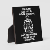 強さ、背の高いスタンド – ジム、ハッスル、成功 フォトプラーク (正面)