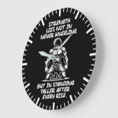 強さ、背の高いスタンド – ジム、ハッスル、成功 ラージ壁時計 (傾斜)