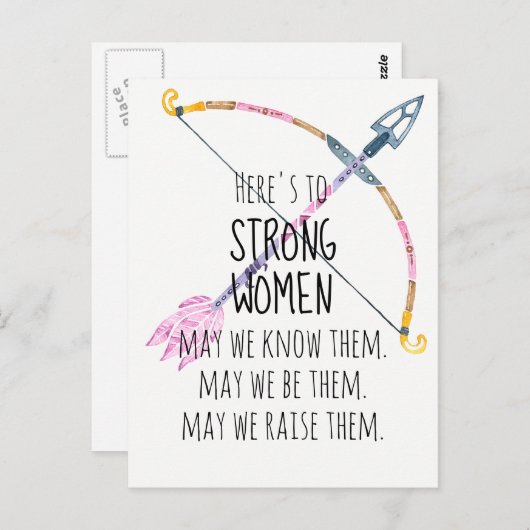 強やる気を起こさせるい女性弓矢ボホフェザー ポストカード (正面/裏面)