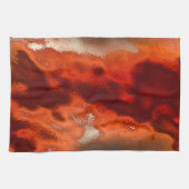 強クラシックい赤と珊瑚の色合いで染色する キッチンタオル (横)