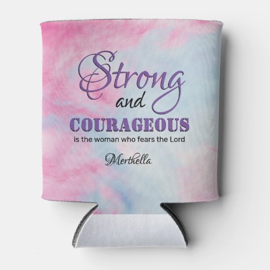 強パーソナライズされたい勇気ある女カスタム性 缶クーラー (正面)