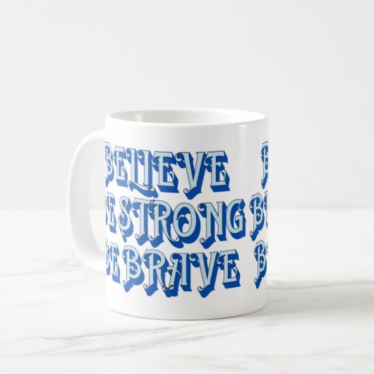 強信じく勇敢にやる気を起こさせるなる コーヒーマグカップ (正面左)