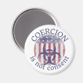 強制は同意ではない、アメリカの旗の磁石 マグネット (正面/裏面)