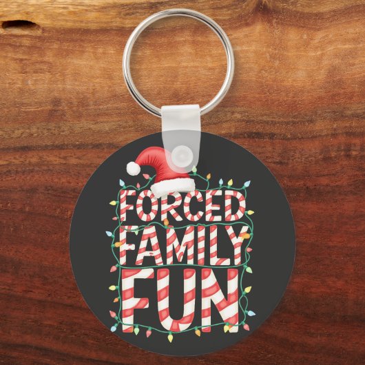 強制ファミリーおもしろいおもしろいファミリーのマッチング服 キーホルダー (正面)