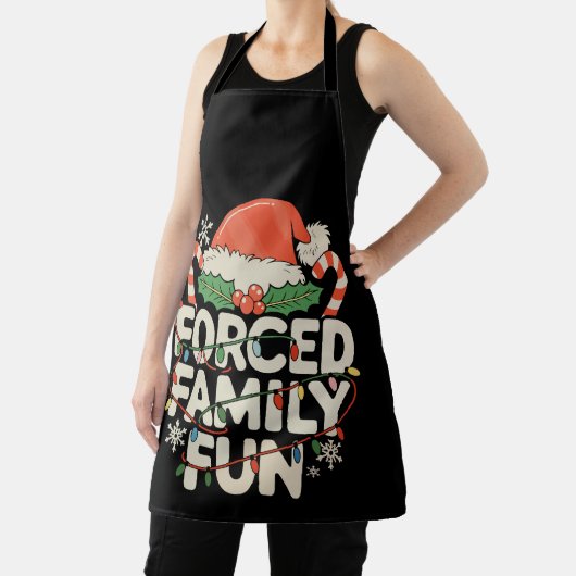 強制ファミリーおもしろいクリスマスサンタハットクリスマスホリデー エプロン (インサイチュ)