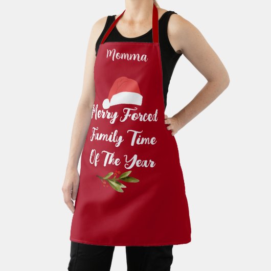 強制ユーモアのあるファミリータイムホリデーデザイン エプロン (インサイチュ)