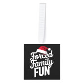 強制家族おもしろいパーティー懇親会皮肉クリスマス キューブオーナメント (正面)