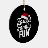 強制家族おもしろいパーティー懇親会皮肉クリスマス セラミックオーナメント (右)