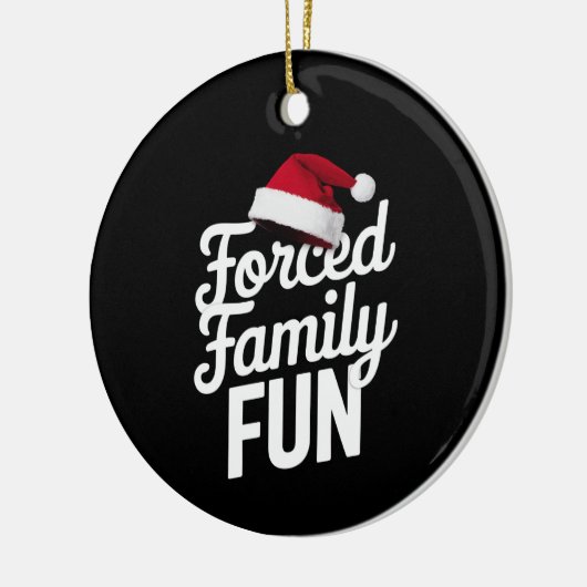 強制家族おもしろいパーティー懇親会皮肉クリスマス セラミックオーナメント (左)