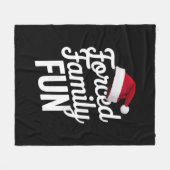 強制家族おもしろいパーティー懇親会皮肉クリスマス フリースブランケット (正面(横))