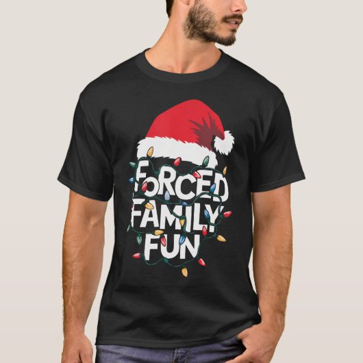 強制家族おもしろい皮肉クリスマスおもしろいクリスマス Tシャツ (正面)