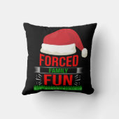 強制家族おもしろい皮肉クリスマス引用文 おもしろい クッション (裏面)
