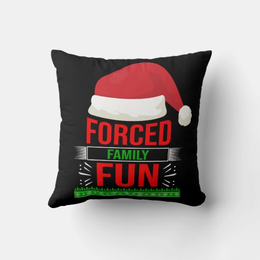 強制家族おもしろい皮肉クリスマス引用文 おもしろい クッション (裏面)