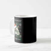 強制家族クリスマスおもしろいおもしろい猫好き男性女性C コーヒーマグカップ (正面左)