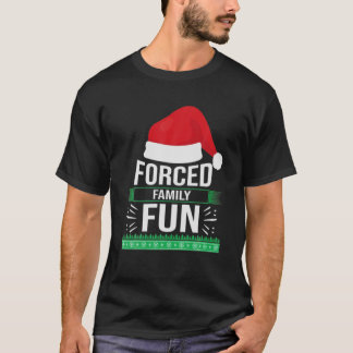 強制的な家族おもしろい皮肉なおもしろいクリスマス男性 Tシャツ