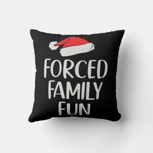 強制的な家族おもしろい皮肉なクリスマスおもしろい クッション (裏面)