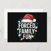 強制的な家族おもしろい皮肉なクリスマスおもしろい シーズンポストカード (正面/裏面)