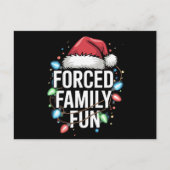 強制的な家族おもしろい皮肉なクリスマスおもしろい シーズンポストカード (正面)
