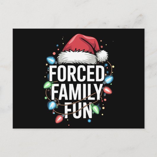 強制的な家族おもしろい皮肉なクリスマスおもしろい シーズンポストカード (正面)