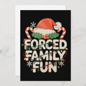 強制的な家族の楽しみクリスマスサンタ帽子Xmasホリデー シーズンカード (正面/裏面)