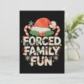 強制的な家族の楽しみクリスマスサンタ帽子Xmasホリデー シーズンカード (スタンド正面)