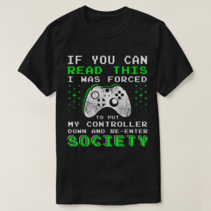 強制的に一時停止 ファニーゲーマーコントローラーアート Tシャツ