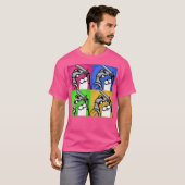 強制輝くヨーグルトポップ・アートのアート Tシャツ (正面フル)