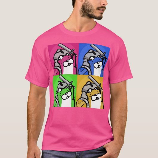 強制輝くヨーグルトポップ・アートのアート Tシャツ (正面)
