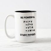 強力である（動力方程式）勉強物理学 ツートーンマグカップ (左)