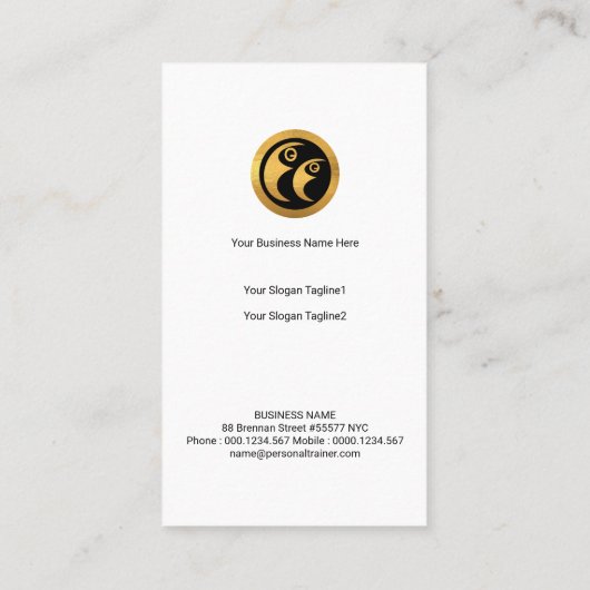 強力でカラフルで栄養価が高いフルーツのコラムのトレーナー 名刺 (裏面)