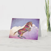 強力なかわいらし馬カラフルのアートノートカード カード (正面)