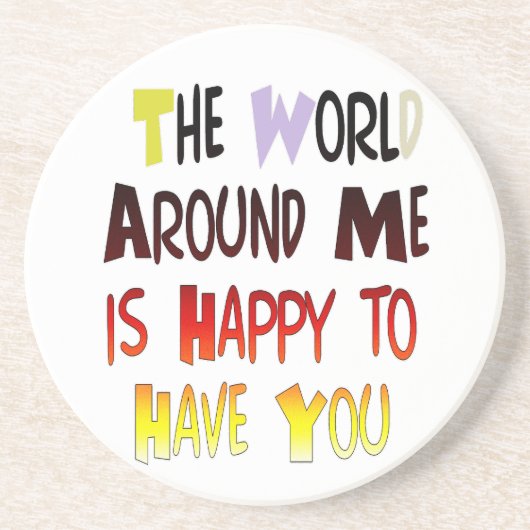 強力なウェルカムメッセージ:やる気を起こさせる引用文 コースター (正面)