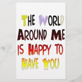 強力なウェルカムメッセージ：やる気を起こさせる引用文 便箋 (正面)