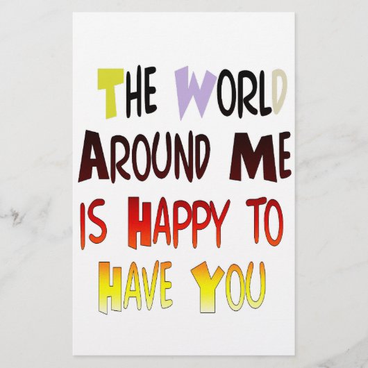 強力なウェルカムメッセージ：やる気を起こさせる引用文 便箋 (正面)