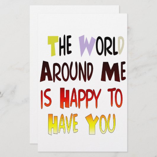 強力なウェルカムメッセージ：やる気を起こさせる引用文 便箋 (正面/裏面)