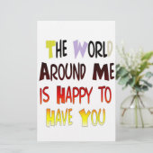 強力なウェルカムメッセージ：やる気を起こさせる引用文 便箋 (スタンド正面)