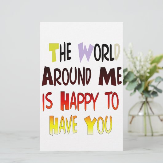 強力なウェルカムメッセージ：やる気を起こさせる引用文 便箋 (スタンド正面)