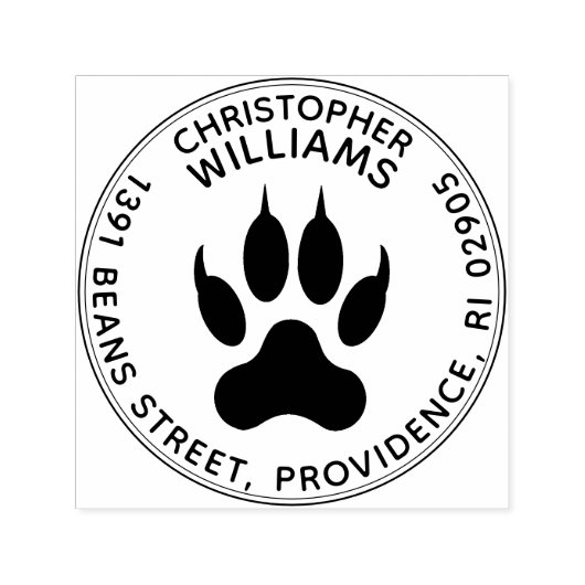 強力なウルフポープリントラウンド差出人住所 セルフインキングスタンプ (デザイン)