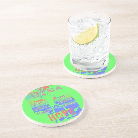 強力なエコUSAヒラリー我々は強い峠である希望 コースター (側面)