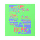 強力なエコUSAヒラリー我々は強い峠である希望 ノートパッド (正面)