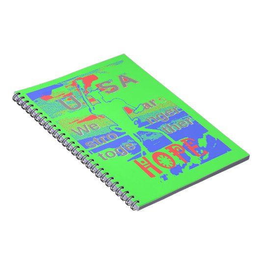 強力なエコUSAヒラリー我々は強い峠である希望 ノートブック (右側)