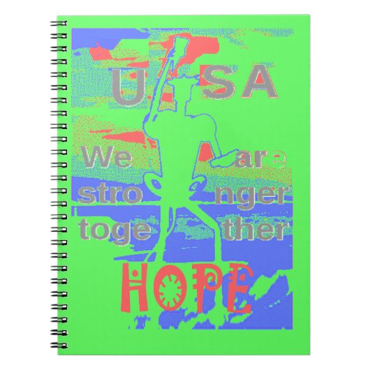 強力なエコUSAヒラリー我々は強い峠である希望 ノートブック (正面)
