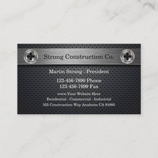 強力なカスタム建築名刺 名刺 (正面)