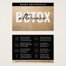 強力なグリッター金ゴールド真皮フィラーアフターケアカード