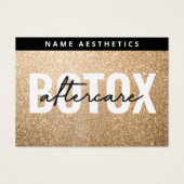強力なグリッター金ゴールド真皮フィラーアフターケアカード (正面)