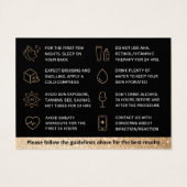 強力なグリッター金ゴールド真皮フィラーアフターケアカード (裏面)