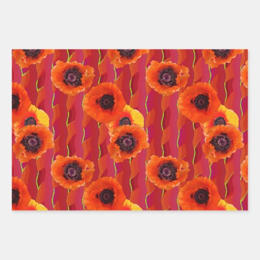 強力なケシ ラッピングペーパーシート (正面)