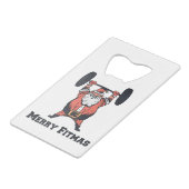 強力なサンタクロース重量挙げ クレジットカード栓抜き (正面アングル)