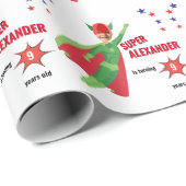 強力なスーパーヒーローボーイ途方もない誕生日ギフト ラッピングペーパー (ロールコーナー)